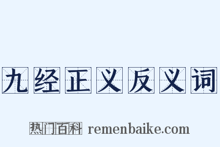 九经正义反义词是什么意思的图片